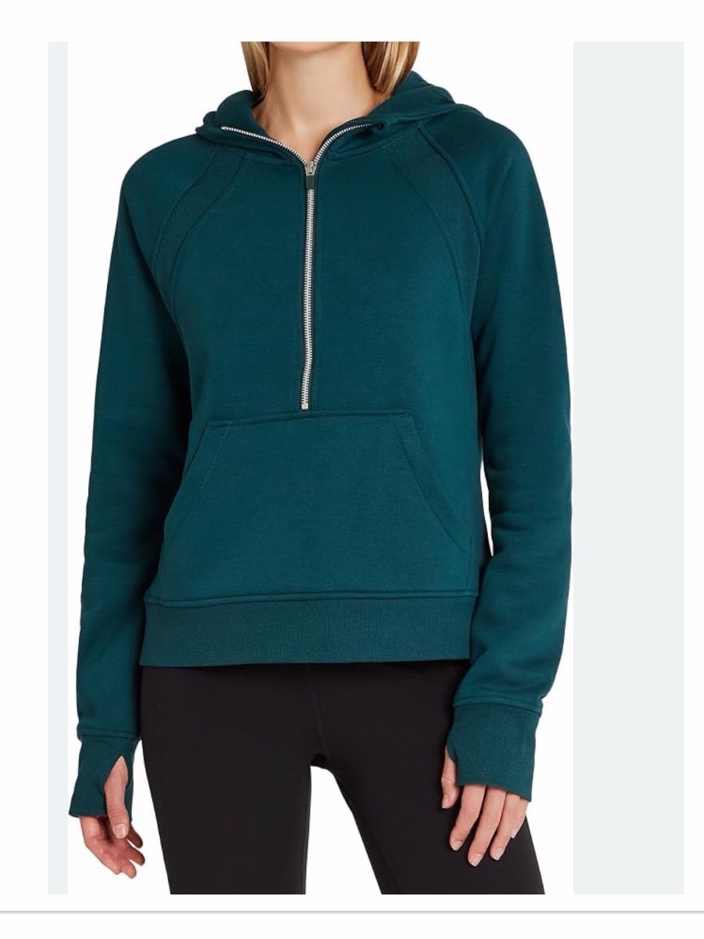DANSKIN Half Zip Teal Pullover Sweater